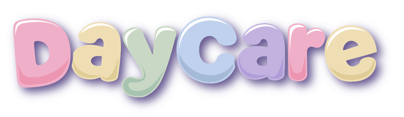 Colorful 3D-style letters spell "DayCare" in pink, green, blue, purple, and yellow. ChildrensHavenSilverdale.com