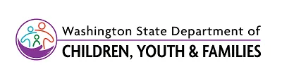 Logo of the Washington State Department of Children, Youth & Families with abstract figures and text. ChildrensHavenSilverdale.com